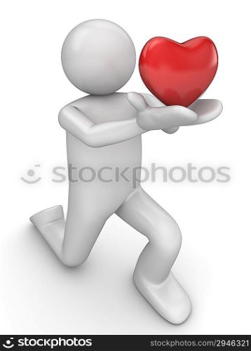 ""Take my heart 2 (love, valentine day series; 3d isolated character)""