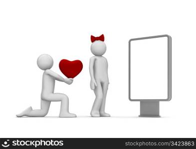 Take my love, darling citylight (love, valentine day series; 3d isolated characters)