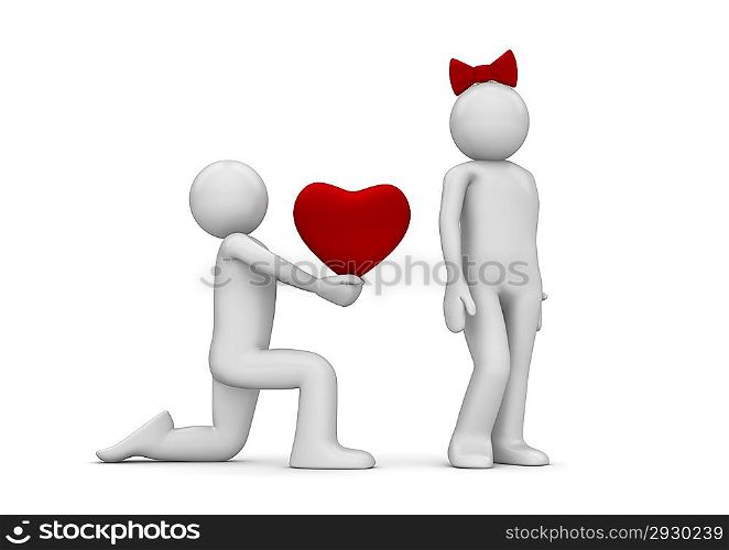 ""Take my love, darling (love, valentine day series; 3d isolated characters)""