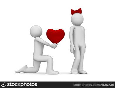 ""Take my love, darling (love, valentine day series; 3d isolated characters)""
