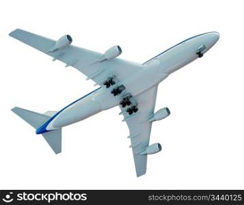take off of the aircraft, isolated on white