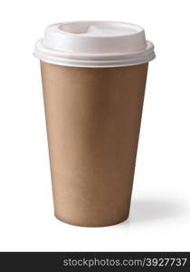 Take-out coffee in thermo cup. Isolated on a white.With clipping path