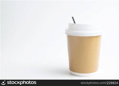 Takeaway cup mock up for branding or logo, Coffee cup on white background