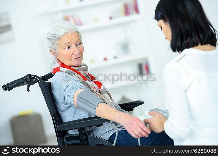 Taking an old lady&rsquo;s blood pressure