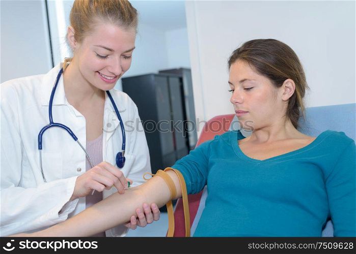 taking blood sample