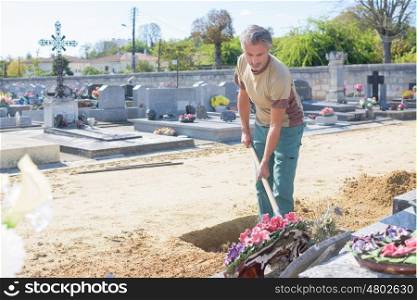 taking care of a cemetary