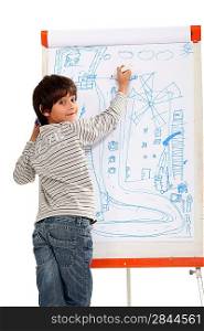 Talented little boy drawing