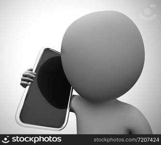 Talking on a mobile phone or cellular device for business or personal. Chatting discussing and conversing - 3d illustration