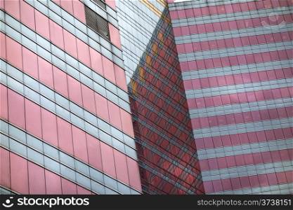 Tall building facade in Hong Kong