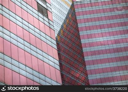 Tall building facade in Hong Kong
