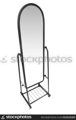 Tall mirror isolated on the white background