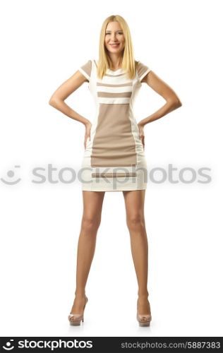 Tall model isolated on white
