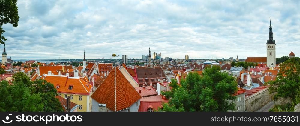 Tallinn City (Estonia) summer panorama. Top view.
