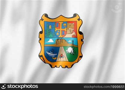 Tamaulipas state flag, Mexico waving banner collection. 3D illustration. Tamaulipas state flag, Mexico