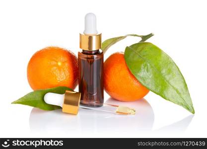 Tangerine essential oil. Mandarin Orange oil for skin care, spa, wellness, massage, aromatherapy and natural medicine. Citrus oil