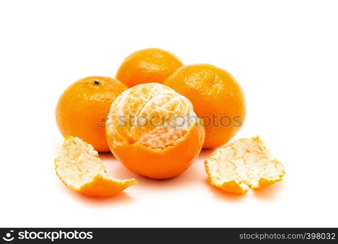 tangerine or mandarin fruit isolated on white background