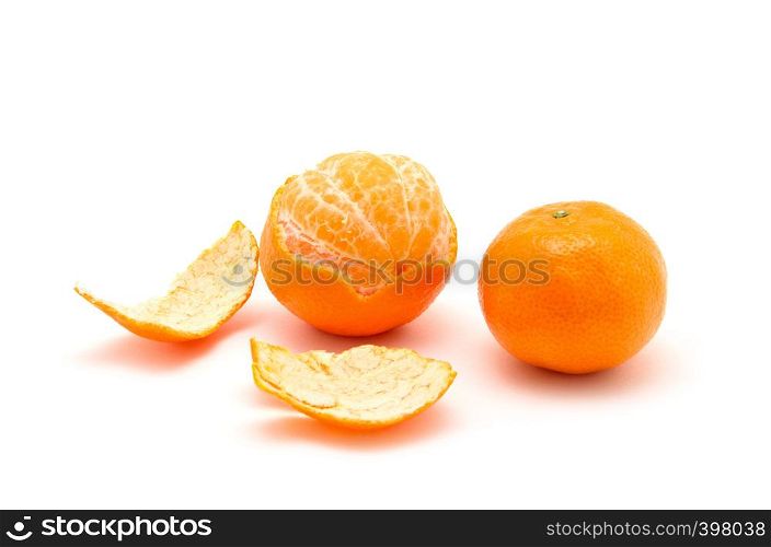 tangerine or mandarin fruit isolated on white background;