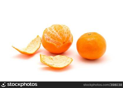 tangerine or mandarin fruit isolated on white background;