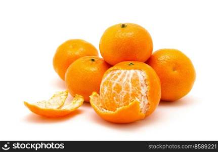 tangerine or mandarin fruit isolated on white background 