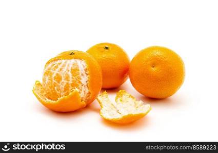 tangerine or mandarin fruit isolated on white background