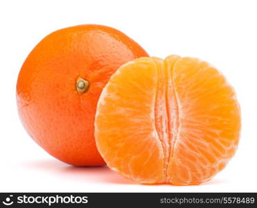 tangerine or mandarin fruit isolated on white background cutout