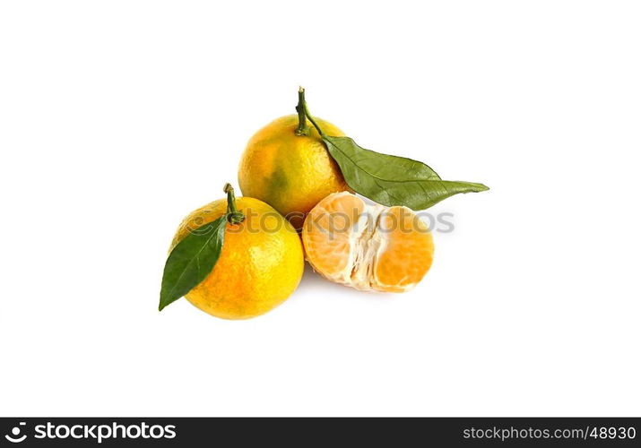 Tangerines isolated on a white background