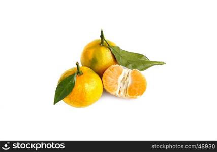 Tangerines isolated on a white background