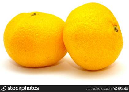 tangerines isolated on the white background