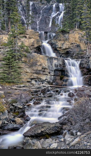 Tangle Waterfall Alberta Canada Jasper Highway cascade