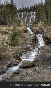 Tangle Waterfall Alberta Canada Jasper Highway cascade