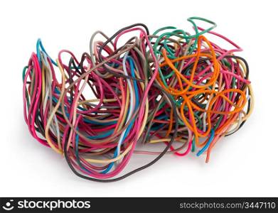 Tangled wire isolated on white