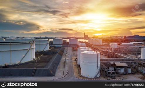 Tank farm storage chemical petroleum petrochemical refinery product at oil storage terminal company, Business commercial trade fuel and gas power and energy transport.