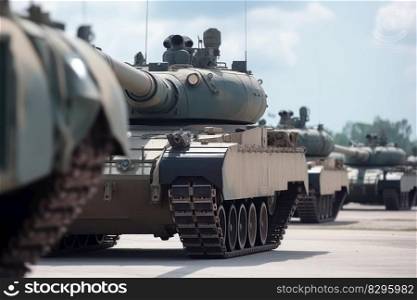 tank invazion, heavy armored vehicles weapon war Generative AI.