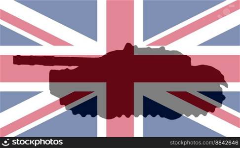 Tank with England flag background. Military concept Illustration.. Tank with England flag background. Military concept Illustration