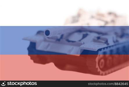 Tank with russian flag background. Military concept Illustration.. Tank with russian flag background. Military concept Illustration
