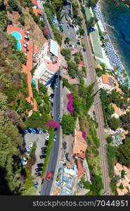 "Taormina aerial view from "Stairs to Taormina" , Sicily, Italy"