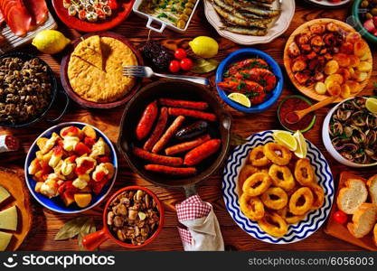 Tapas from spain varied mix of most popular tapa mediterranean food