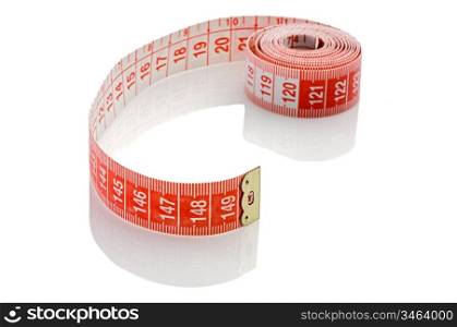 Tape rolled with Shallow Depth of Field a over white background