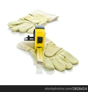 tapeline with gloves