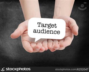 Target audience written on a speechbubble