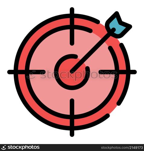 Target career arrow icon. Outline target career arrow vector icon color flat isolated. Target career arrow icon color outline vector