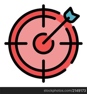 Target career arrow icon. Outline target career arrow vector icon color flat isolated. Target career arrow icon color outline vector