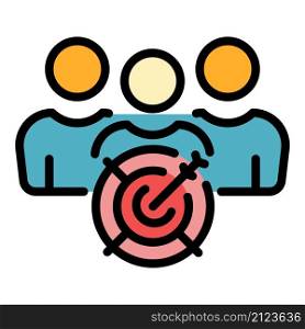 Target clients icon. Outline target clients vector icon color flat isolated. Target clients icon color outline vector
