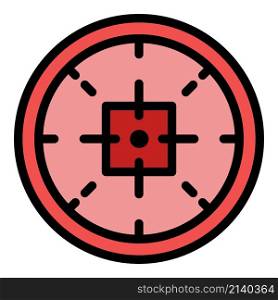 Target sight icon. Outline target sight vector icon color flat isolated. Target sight icon color outline vector