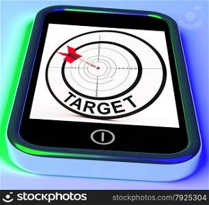 Target Smartphone Showing Goals Aims And Objectives