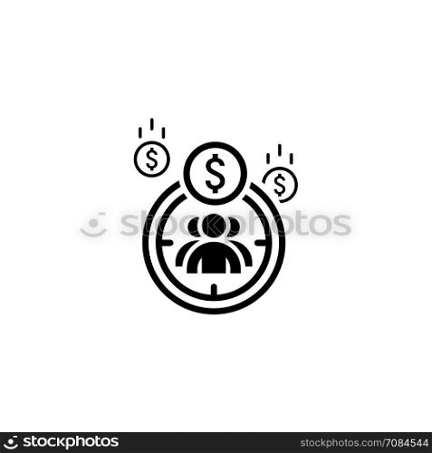 Targeting Icon. Flat Design.. Targeting Icon. Simple Flat Design. Business Concept. Isolated Illustration