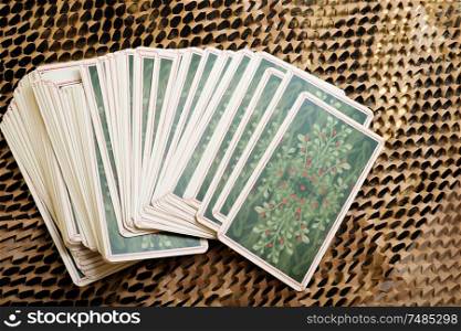 Tarot cards at special background . studio shot