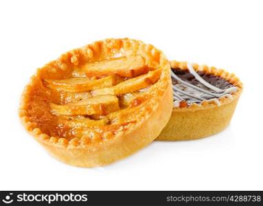 Tarts with apples and chocolate