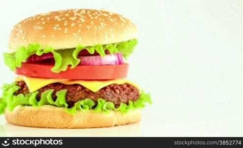 Tasty and appetizing hamburger cheeseburger