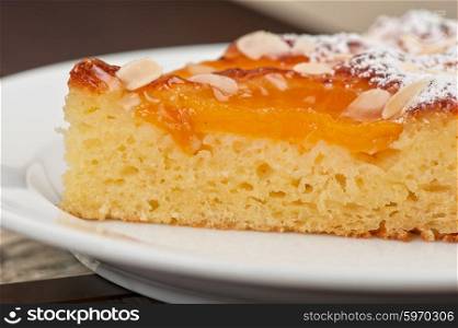 tasty cake with apricot. tasty cake with apricot and cottage cheese with nuts